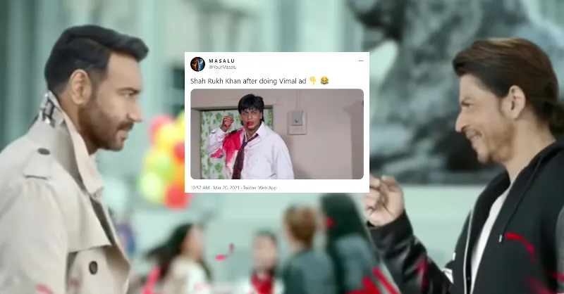 SRK joins Ajay Devgn for Vimal ad and memes trend on Twitter - Social  Ketchup