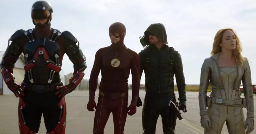 Atom, Flash, Arrow and White Canary